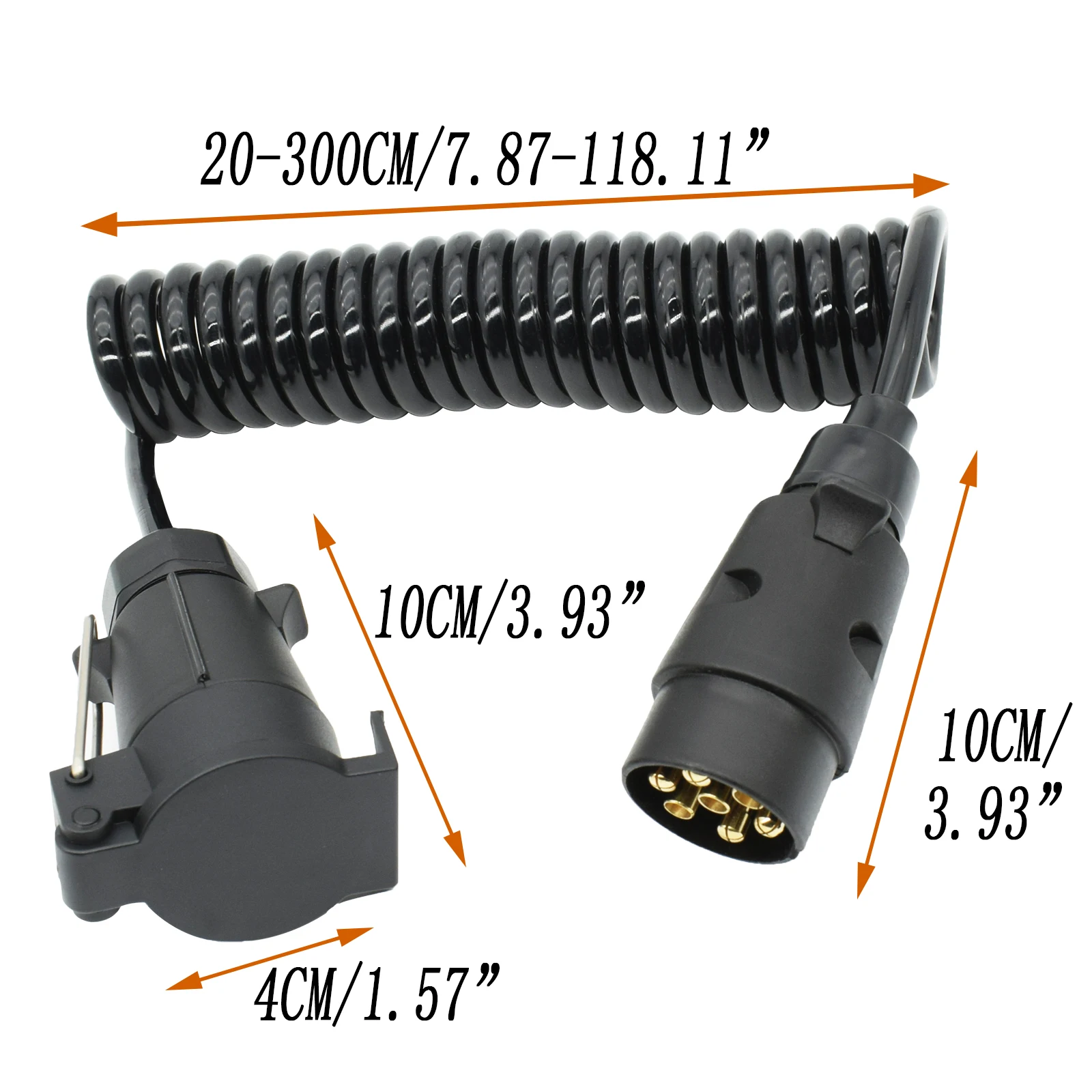 7 Pin Trailer Extension Lead 3m Long with 7 Core Cable Two Male Metal Plug  - China Trailer Socket, Connector