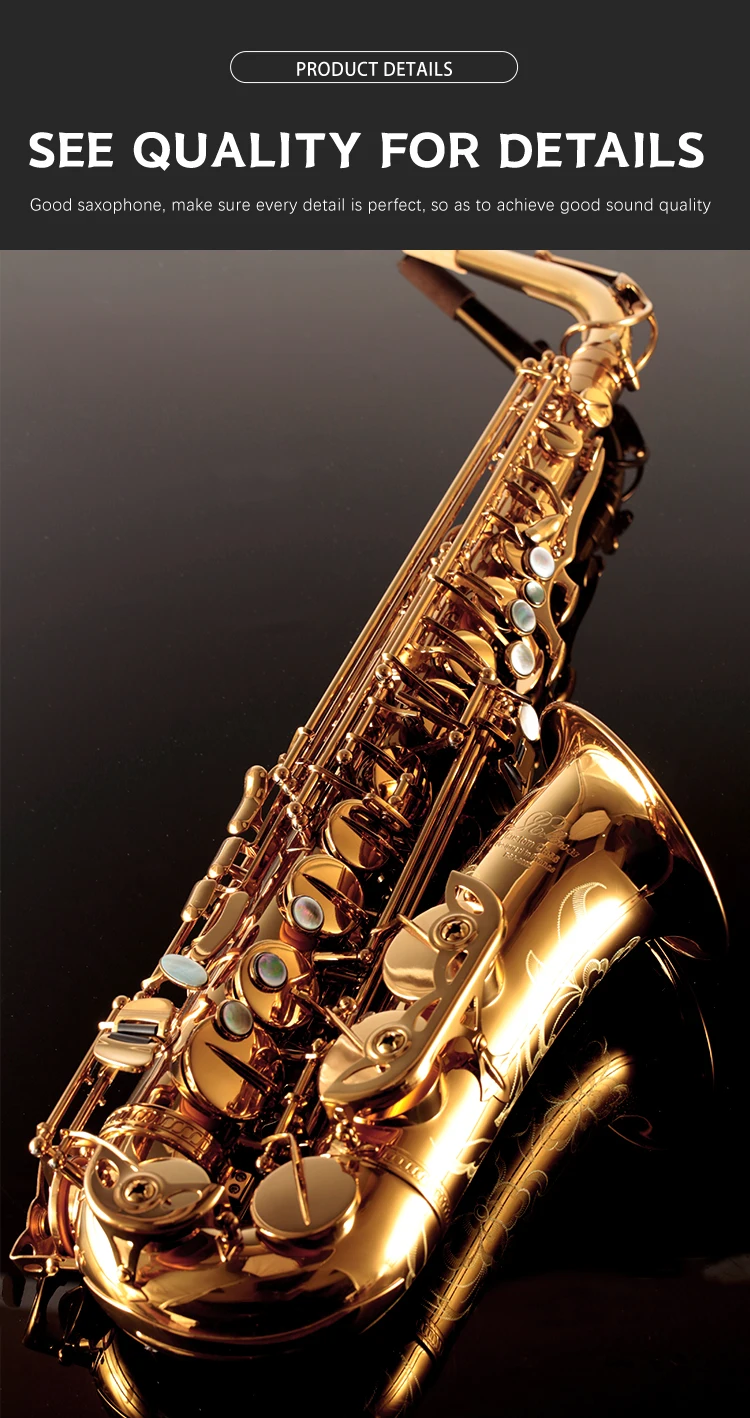 Musical Instruments High F Eb Key Golden Lacquer Alto Saxophone Rsa