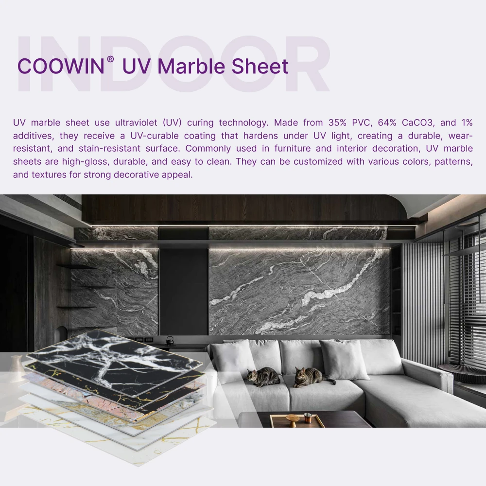 PVC Wall Sheet UV Board PVC Marble Sheet for Interior Decoration