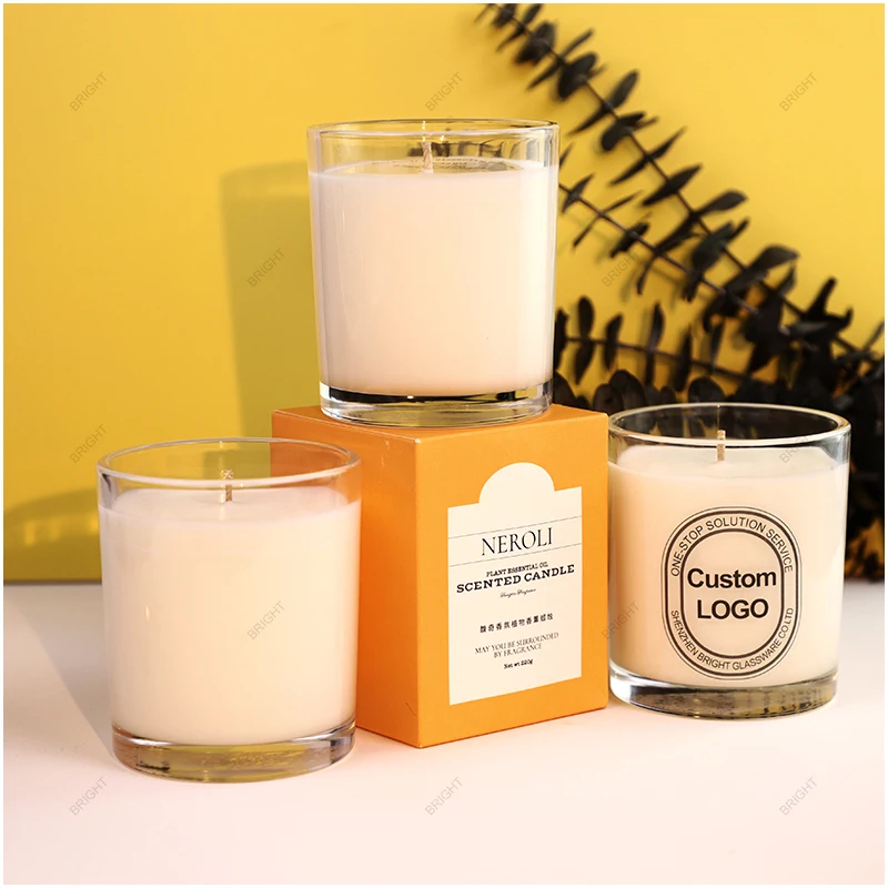 Small Large 8oz 10oz 14oz Candle Glass Jar Luxury Empty Black Glass ...