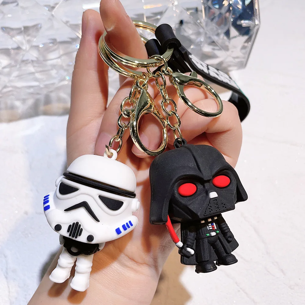 Wholesale Hot 3D Cartoon Star Wars Mandalorian Yoda Keychain