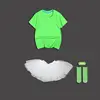 Three-piece set of light green tulle skirt