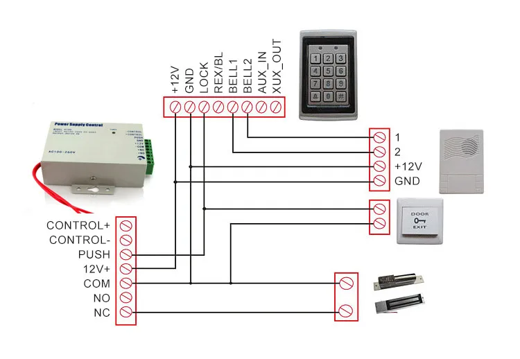 Подключение панели доступа Rainproof Fingerprint Standalone Controller Biometric Smart Access Control Syste