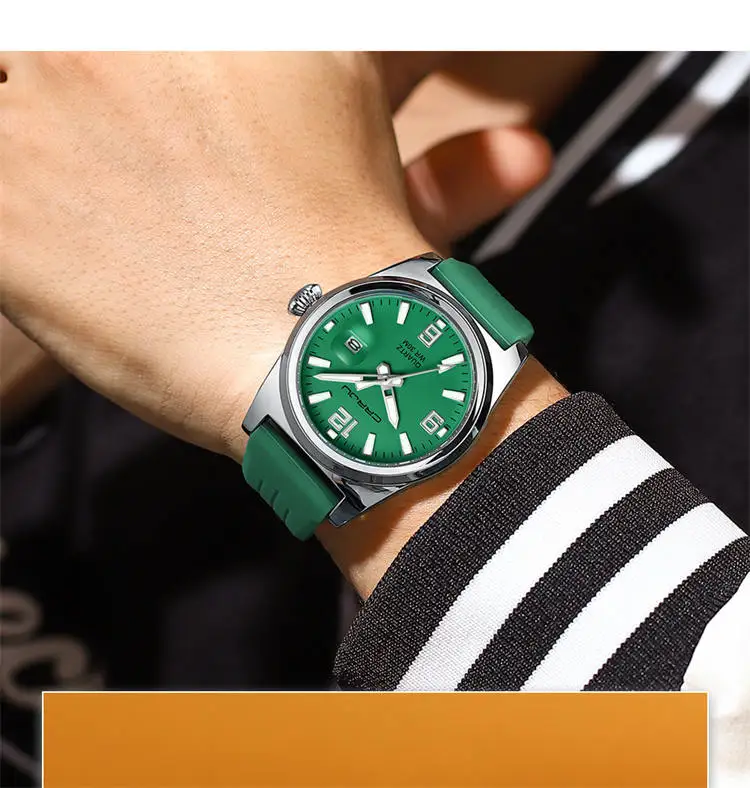 CRRJU 5027 Hot Sell ODM Men Quartz Watch Latest Silicone Band Waterproofing Date Display Simple Classical Casual Watch Design