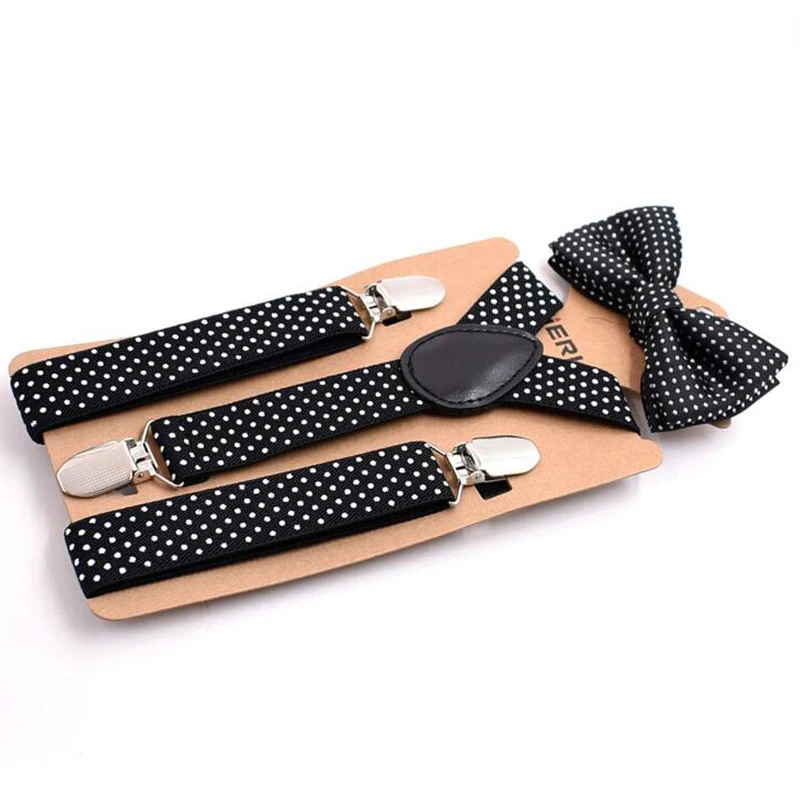 Детские подтяжки с галстуком-бабочкой, модный детский комплект с галстуком-бабочкой, подтяжки для мальчиков и девочек, регулируемые подтяжки, аксессуары для детских свадебных галстуков