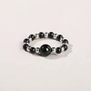Natural Black Onyx Stainless Steel Round Bead Band
