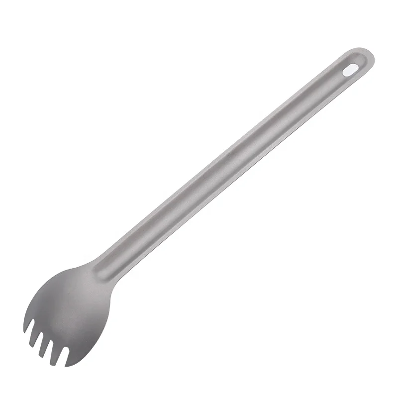 Ti Artisan Titanium Spoon Fork Set Extended Light Soup Spork for Outdoor Camping Tableware