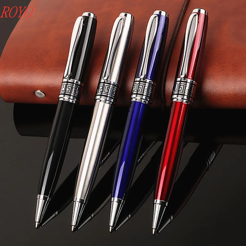 Luxury Heavy Metal Embossing Laser Engraving Logo Metal Brass Promotional Roller Ballpoint Pen