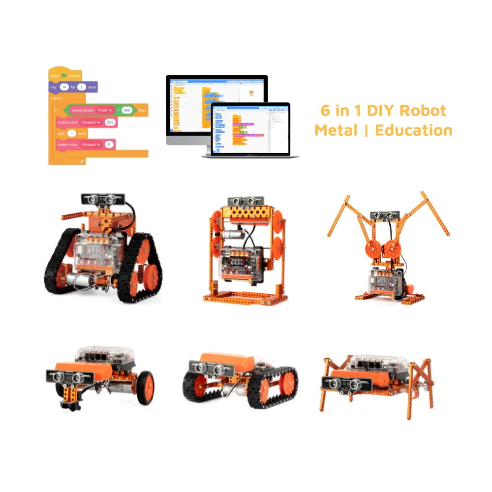 Mental 6 in 1 stem coding remote control following electric assembly car chassis app educational robots learning arduino kit-777017