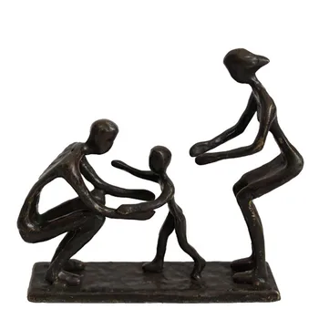 home decor iron handmade craft creative bronze sculpture family ornaments wholesale for room decoration accessories