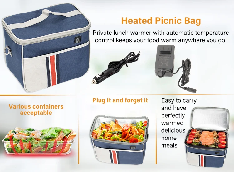 Portable Car Food Heater Selfheating Freshkeeping Bag Office Camping