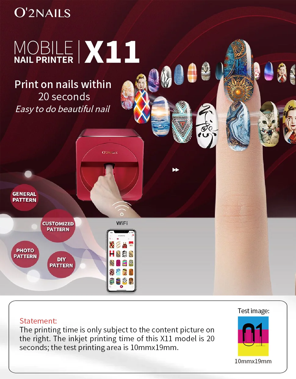 O'2NAILS Digital Mobile Nail Art Printer (Rose Gold) - Mini Portable Nail  Painting Machine Control Through Free Mobile App