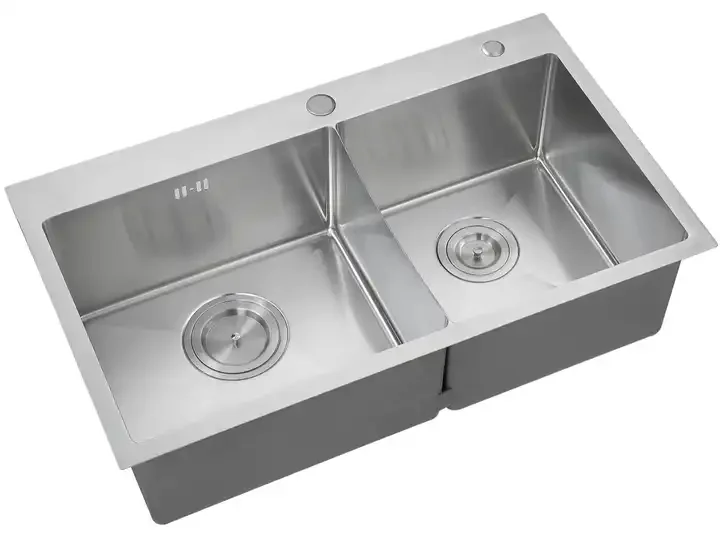 New Kitchen Sink Double Durable Bowl Handmade Double Bowl 304 Stainless Steel Modern Square YML-D7846A 5 Years Brushed CN;GUA