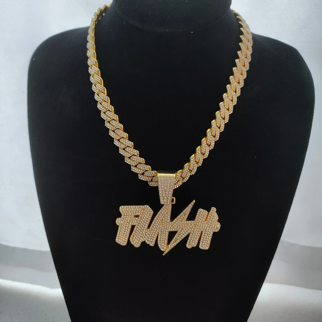 High Quality 12MM Gold Plated Iced Cuban Chain Splice Full Diamond Punk Hip-Hop Fashion Jewelry Body Chain Wedding Party Gifts