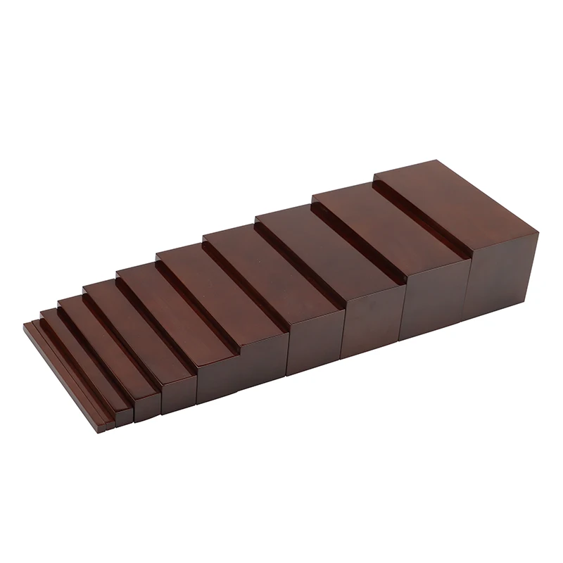 SE005B Premium Quality   Brown Stairs beechwood Montessori Kids Wooden sesorial Educational Children Toy-777053