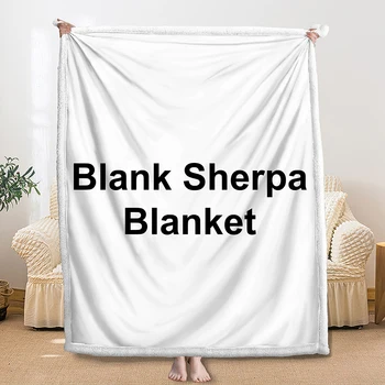 OEM Orders Personalized Custom Digital Printing Fleece Photo Logo Blank White Sublimation Sherpa Throw Blanket With Your Design