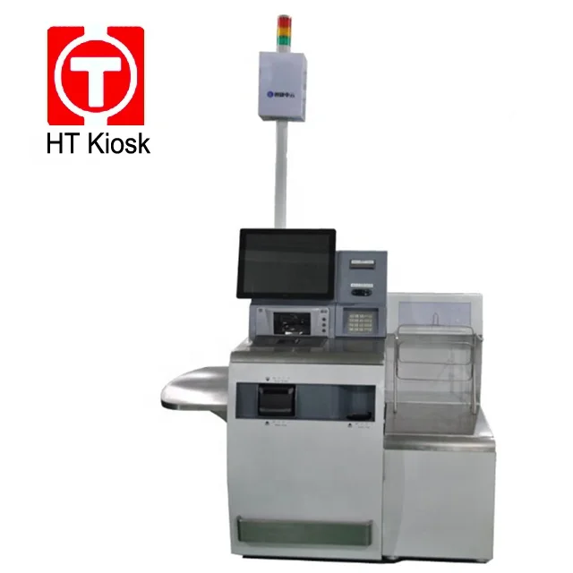 Киоск для самостоятельной проверки с оплаченной машиной, индивидуальный принтер для чеков, копировальный киоск для наличных монет с сенсорным экраном