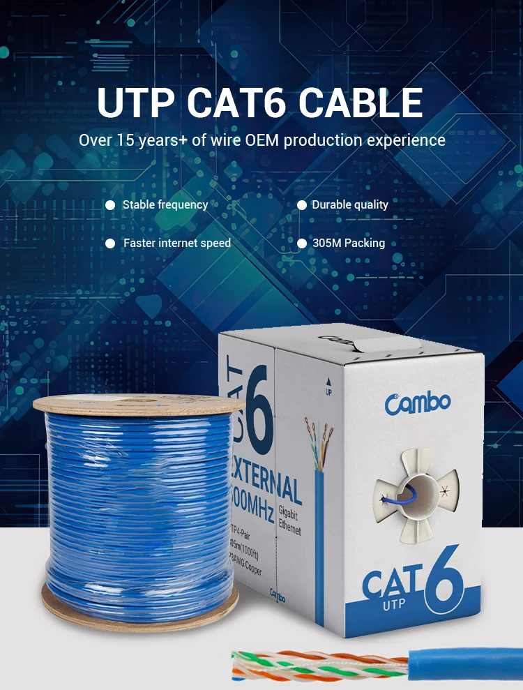 Network Lan Cable Hdpe Cca Cat 5e Telephone Indoor Cat6 Cat6a 300m 305m ...