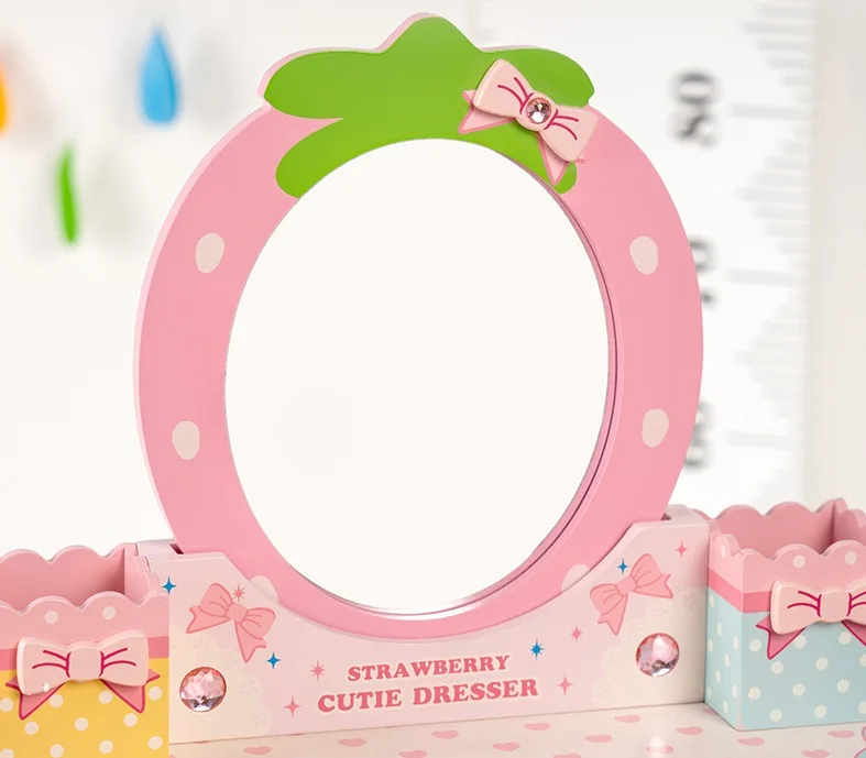 Клубничный детский домик для игры в помещении для девочек красивый набор игрушечный макияж кошелек для макияжа стол косметический туалетный столик Игрушки для девочек