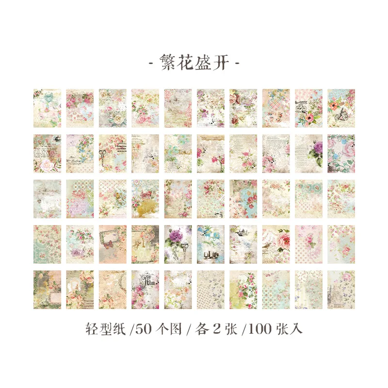 パックあたり100個素材紙本風伝レターシリーズレトロコラージュ