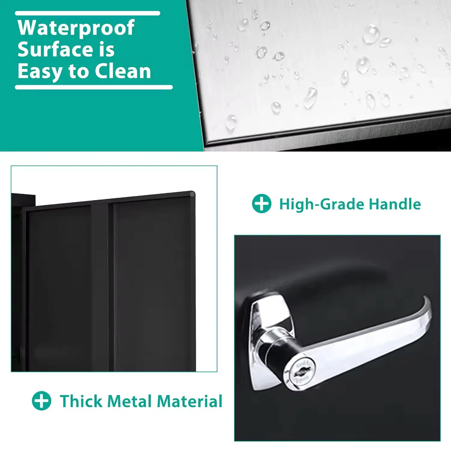 Steel File Cabinet with 2 Doors and 5 Adjustable Shelves for Office and Garage