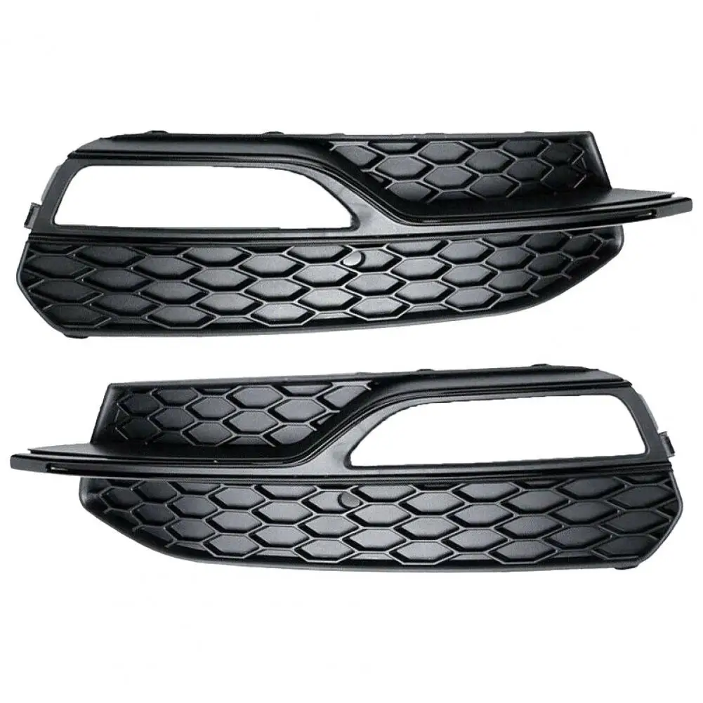 Front Bumper Grill Mesh Grill Fog Light Cover Grille For Audi