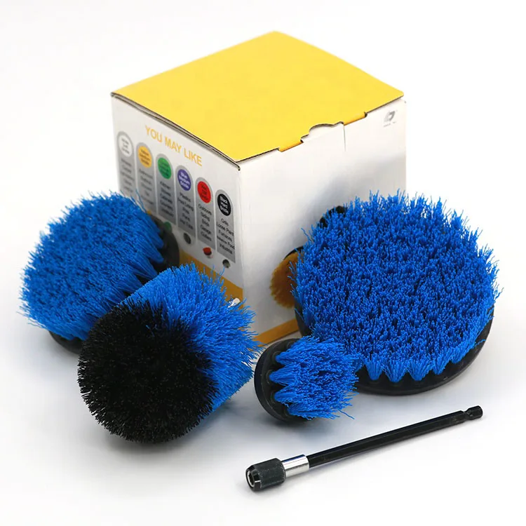 Drillbrush 4 Piece Drill Brush Small Diameter Cleaning Brushes for Use on Carpet, Tile, Shower Track, and Grout Lines