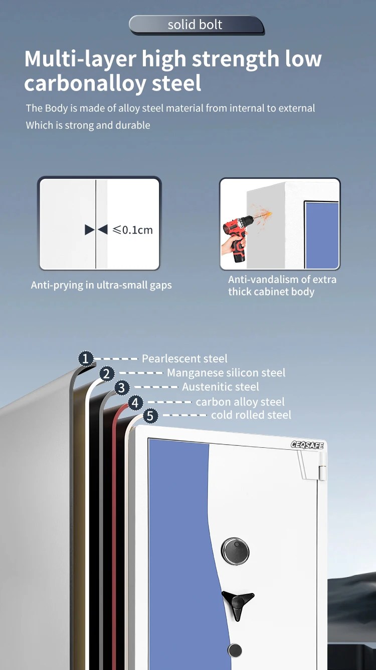 CEQSAFE Electronic Digital Box Fire Smart Safe Box Safes for Steel Vault Money Fire Proof Safe details
