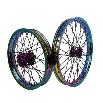 Rainbow Color Fit Surron Light Bee X 2019-2023 F1.6*19 R1.85*16 Wheel Set Electric Dirt Bike Wheels Rims Set