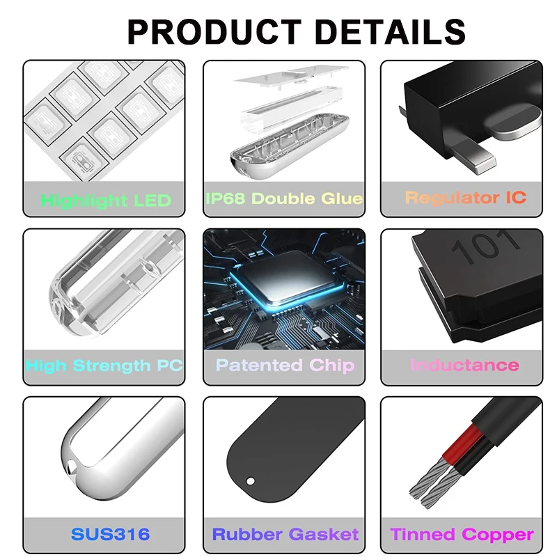 Marine Led Boat Underwater Pontoon Transom Light 42 Led Polished