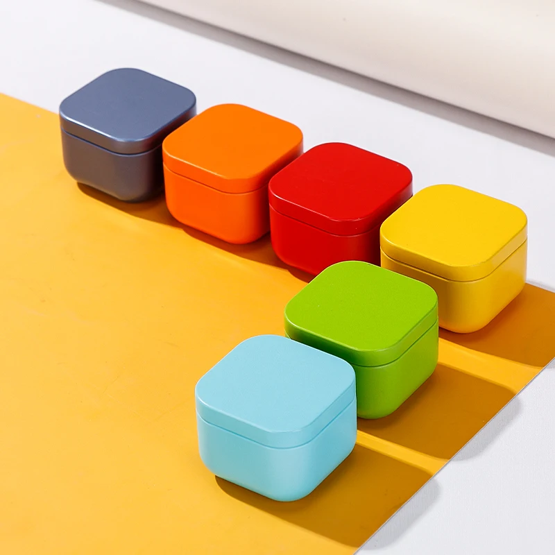 Mini Tin Box square New Style Mini Candle Tins Packaging Tea Tin Can for 10g Volume Metal Box