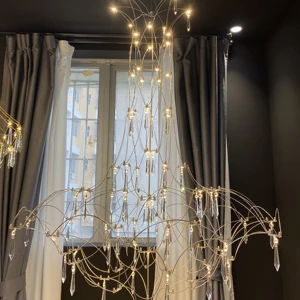 ECOJAS Light Cube Clip Lamp Modern Design Crystal Chandelier for Villa Hotel Living Room Glass Pendent Light