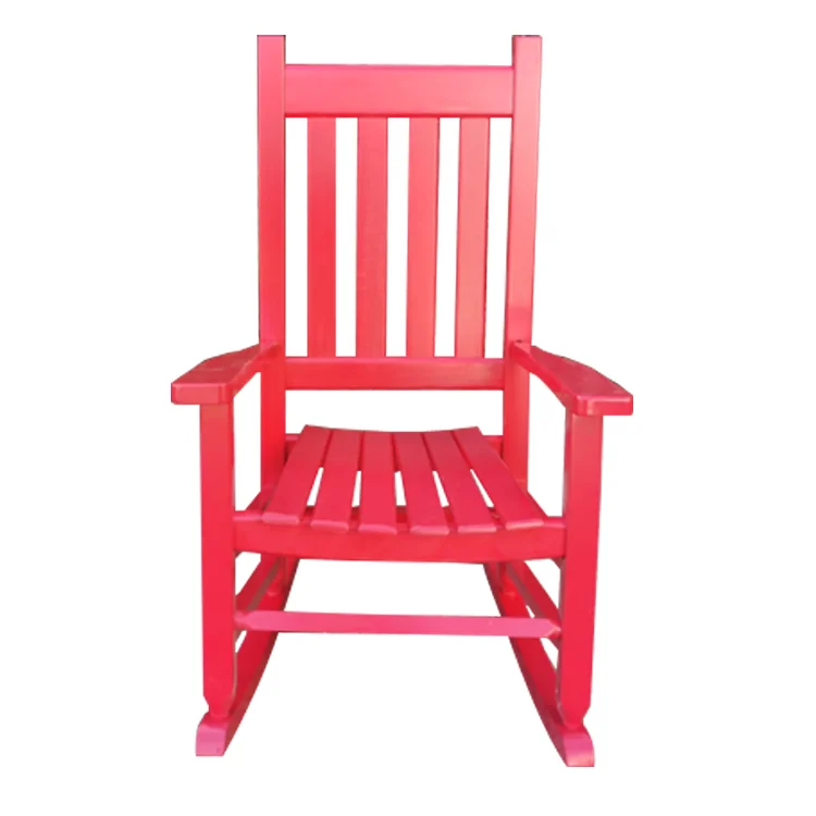 Wholesale Popular Customized Color Painted Solid Wood Rocking Chair for Break by Patio Garden Courtyard