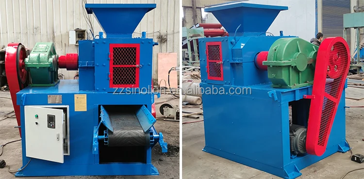 coal briquette production line use 750 roller type coal briquette machine making briquettes