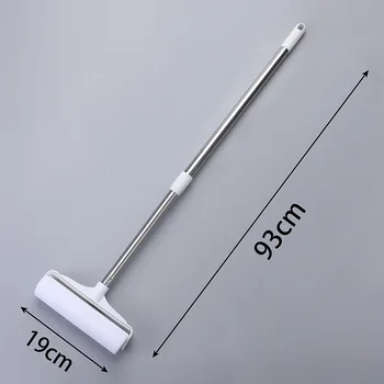 19-24cm Extendable Plastic Pet Hair Lint Rollers Floor Dust Brushes with Easy-Clean Adhesive Manual Style