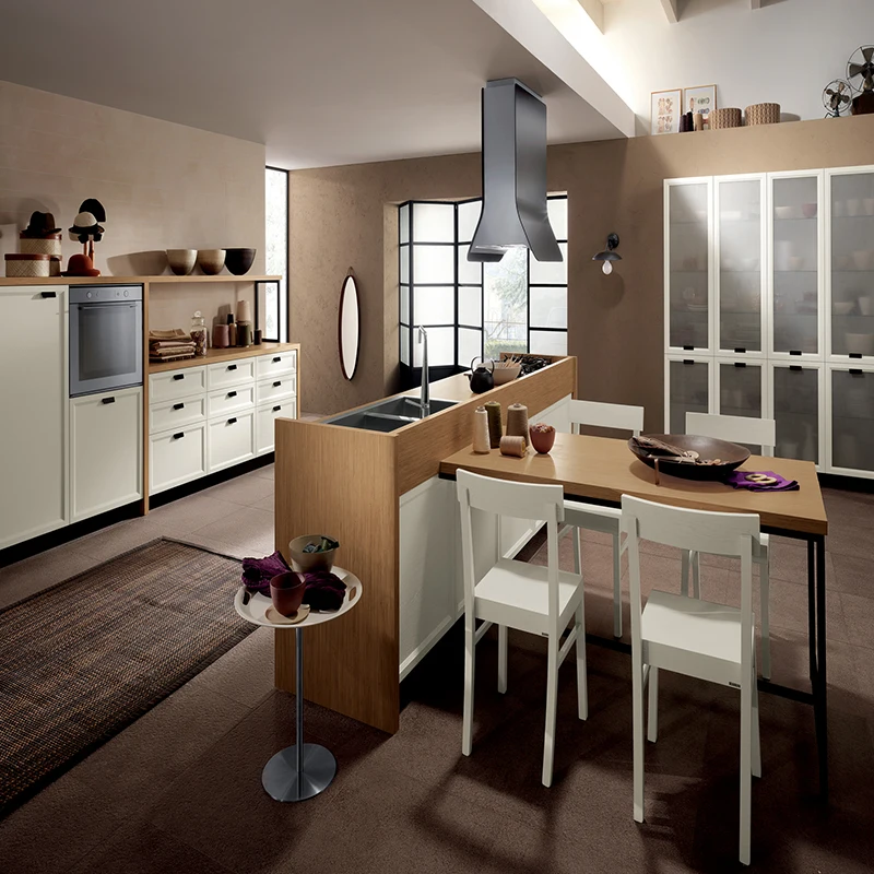 Free Standing Modern Pvc with Island Cabinet Kitchen