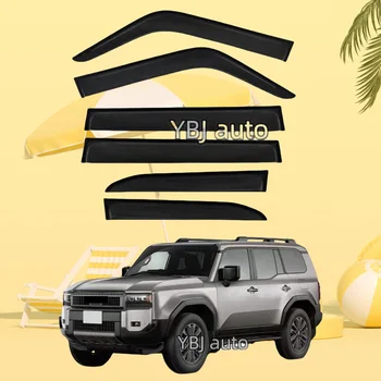 YBJ car accessories EXTERIOR WINDOW DEFLECTOR SUN VISOR RAIN GUARD For Prado LC250 FJ250 2024+ window rain shield trim black