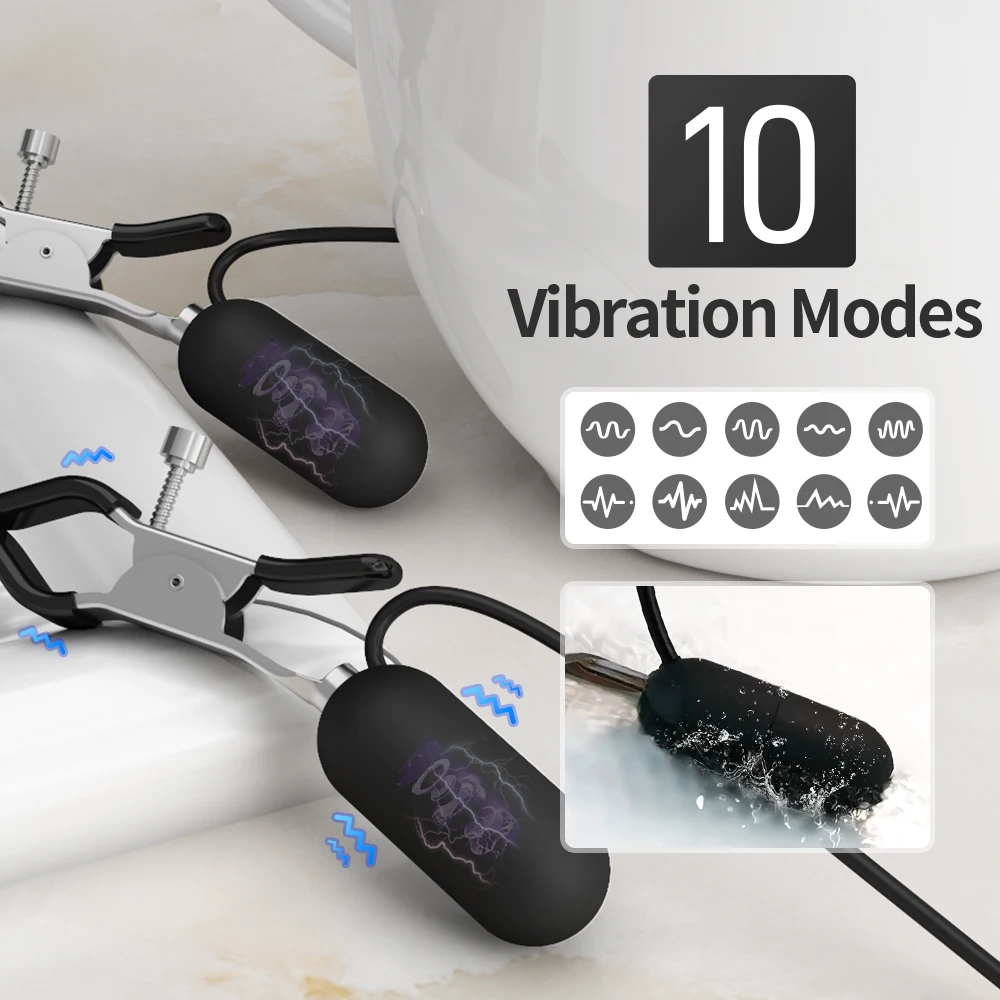 Wireless 10-Speed Dual Stimulation Nipple Clamp Durable 10-Vibration Battery-Powered Dildo Vibrator USB Comfortable Vibrators