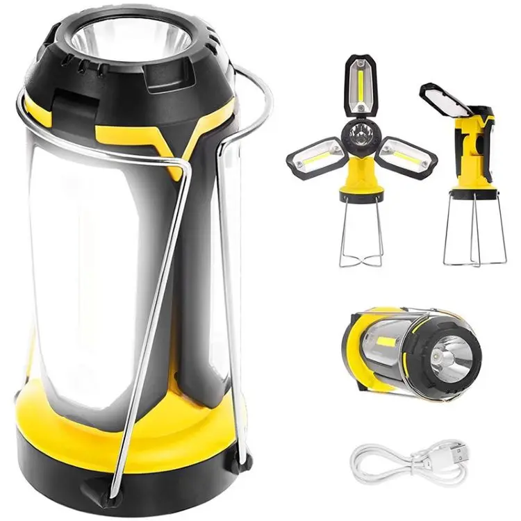 3 in 1 LED Portable Camping Lamps Folded Lantern Emergency Flashlight Tent Light Camping for Hurricane Hiking Survival