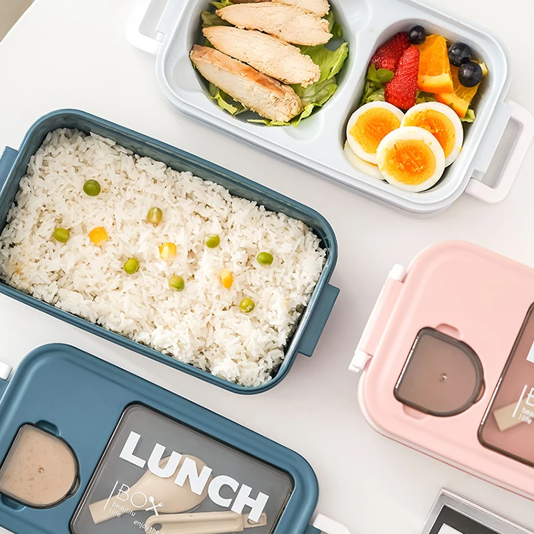 Eco Friendly Reusable 1400ML Leakproof Camping Food Storage Box Portable Food Container Plastic Kids Bento Lunch Box