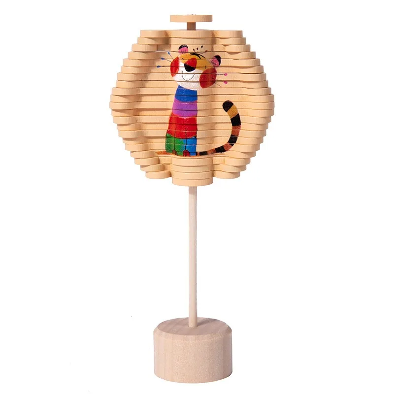 Spiral Tree Rotating Lollipop Wooden Fibonacci Sequence Children's Interesting Decompression Toy