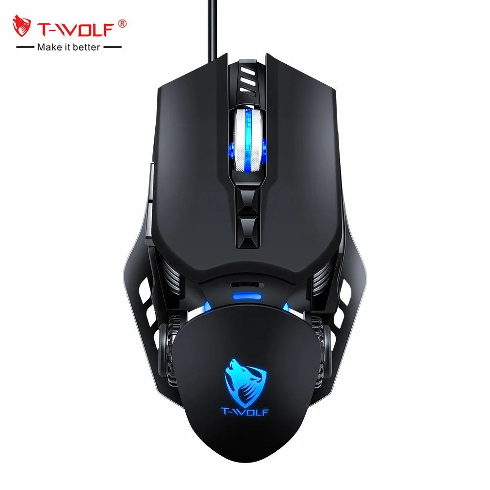 Programmable Macro 6400DPI 7D Mouse Adjustable LED RGB Wired USB Computer Gamer Gaming Mouse