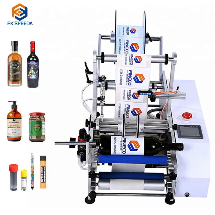 Pneumatic Labeling Machine Round Bottles Sticker Labeling Machine with Date Printer Expire Date Labeling Machine