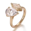 Real solid 18K gold moissanite ring