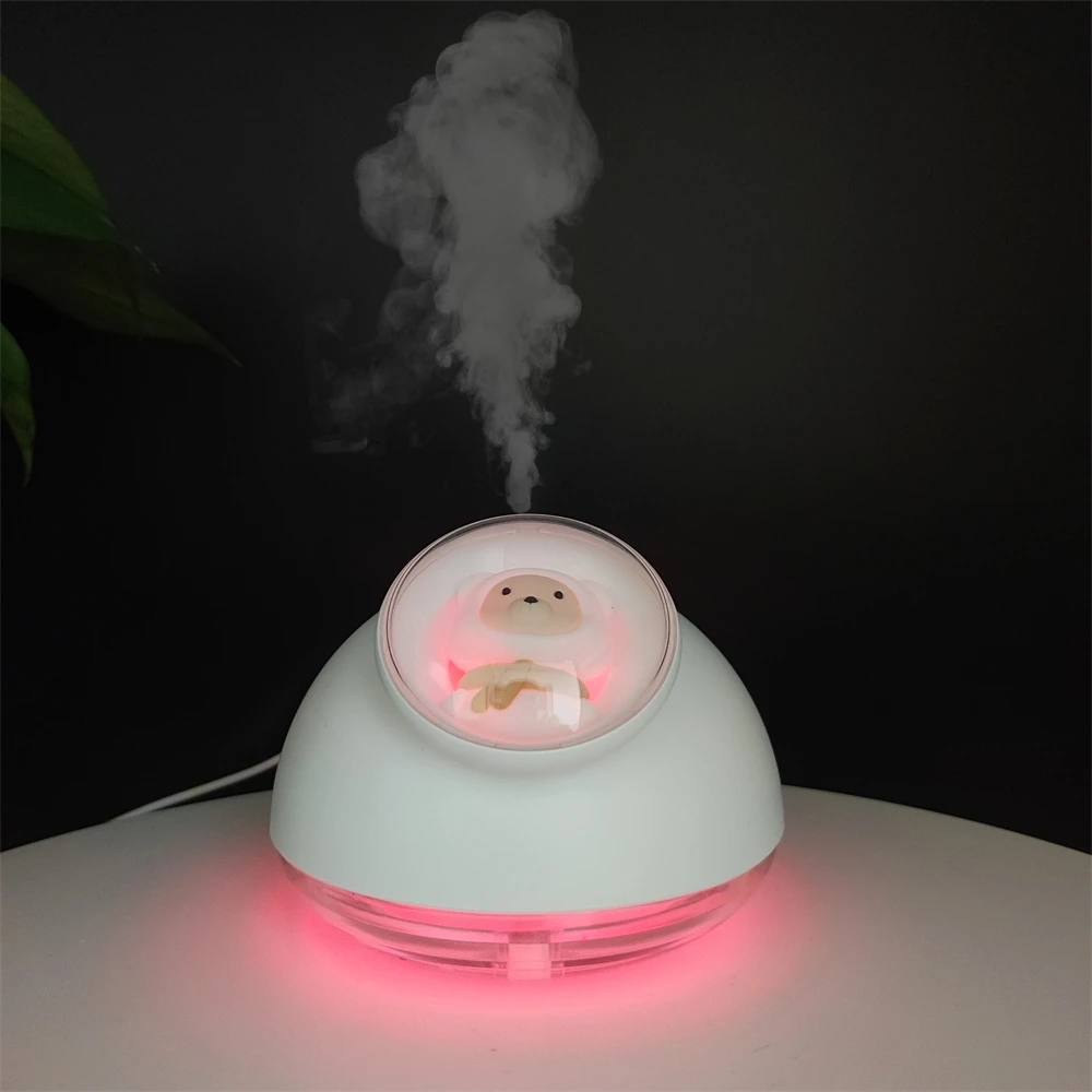160ml UFO Bear Color-Changing LED Smart Ultrasonic Cute Humidifier USB for Children & Kids Hotel & Car Use