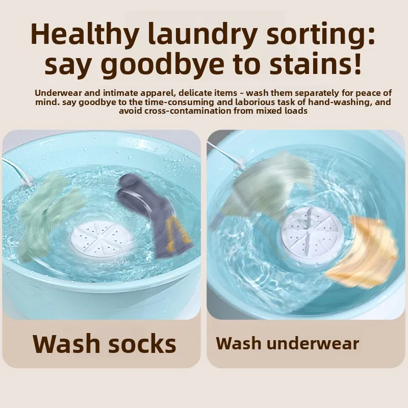 Fully Automatic Pulsator Laundry Washing Machine Small Portable Wireless Rechargeable Un aperçu 6