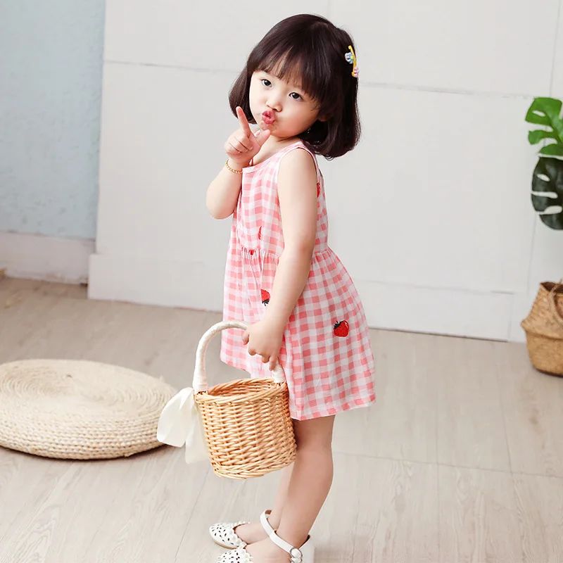 Summer Kid Girl Clothing Sleeveless  Little Girl Dress New Style Lovely Printed Baby Girl Dress