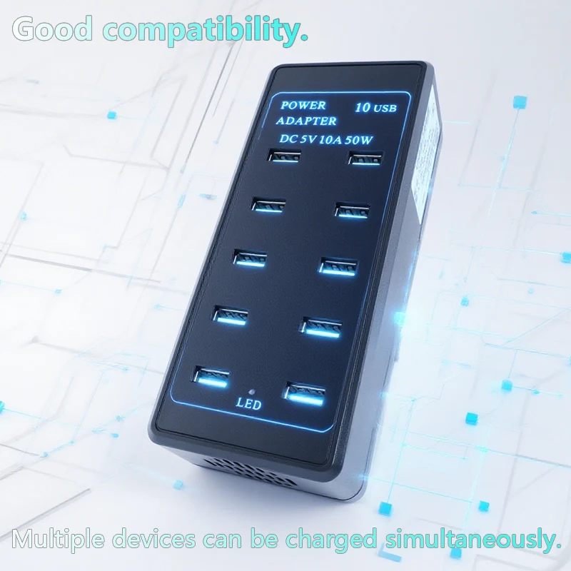 Wholesale 10 Port Usb Charger 50W Fast Charging Station for Tablet Phone