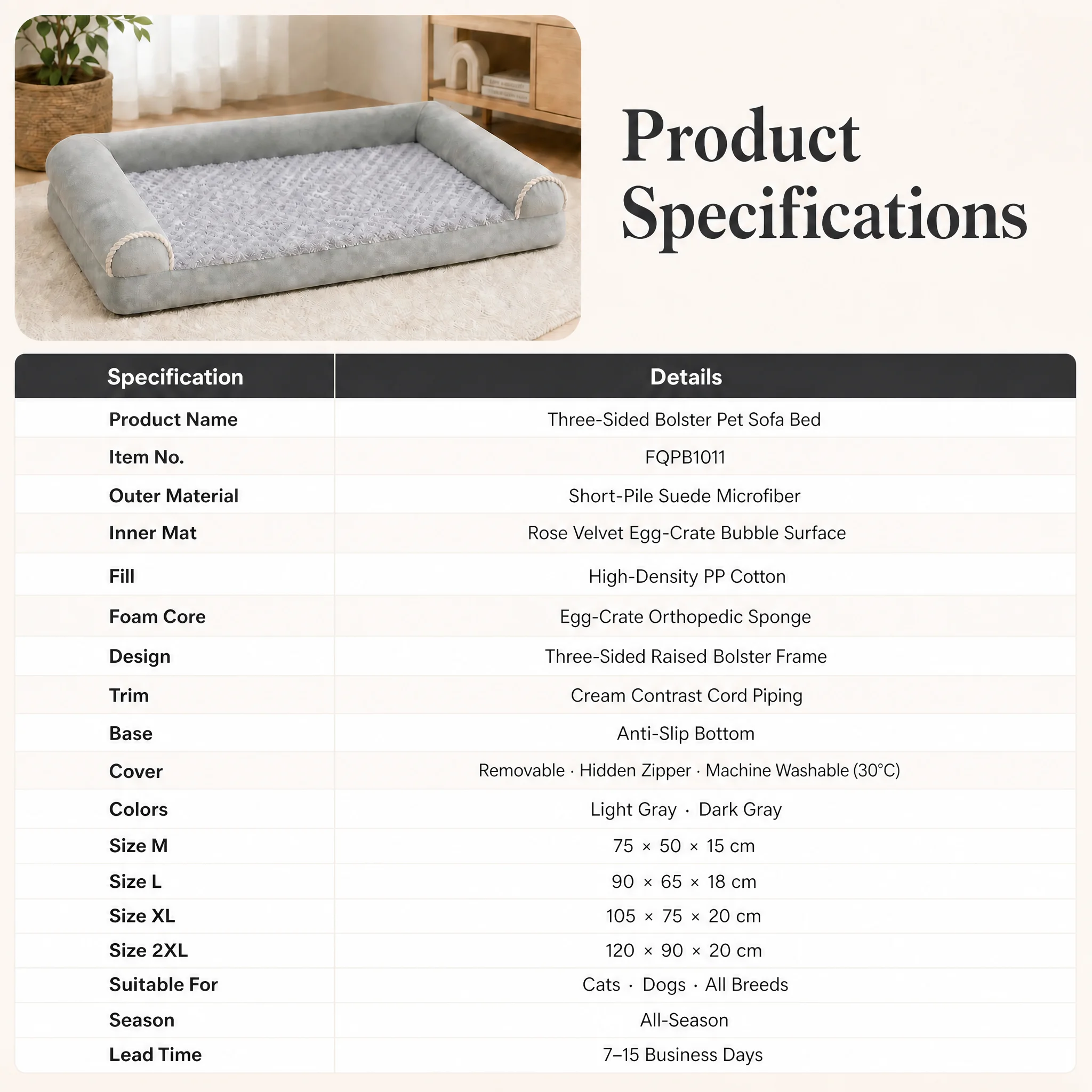 Orthopedic Egg Crate Foam Pet Bed — Product details 3