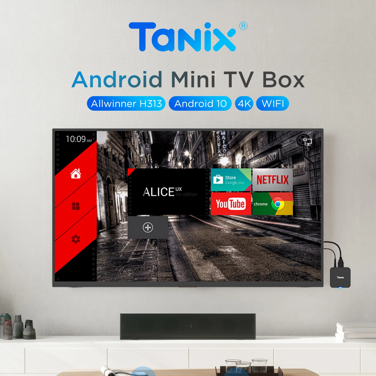 Original TANIX Smart Box Android Mini Tv Box 2gb 16gb Allwinner H313 Android 10 4k Wifi Tv Box Tanix TX1
